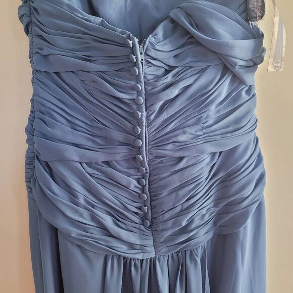 NWT Alfred Angelo navy single strap maxi dress sweetheart neckline wedding guest - Picture 9 of 16